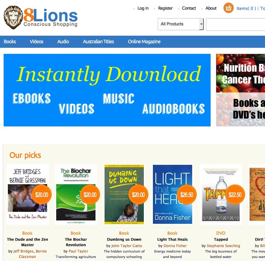 8Lions Online Shop - Client website