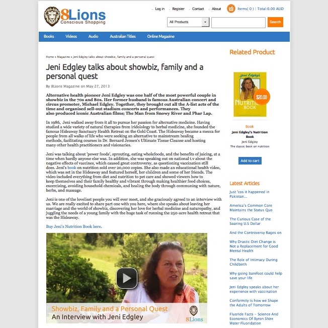 8Lions Magazine Page - Client Website