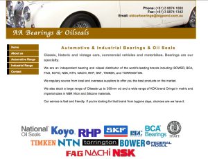 AABearings HTML und CSS Webseite