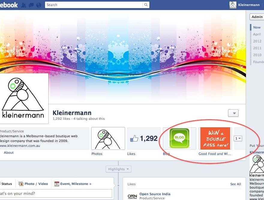 Add a new tab to a Facebook page (2012)