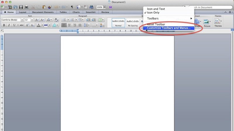 How to customise and restore the Microsoft Word menu on Mac